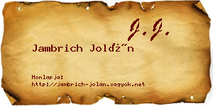 Jambrich Jolán névjegykártya