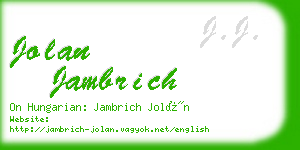 jolan jambrich business card